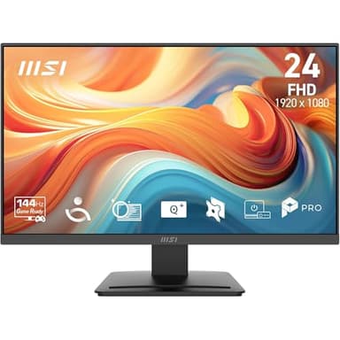 MSI PRO MP241 E14V 23.8" Eye Care Ergonomic Business Computer Monitor, FHD 1920x1080, VA, Frameless, 144Hz, 1ms, Tilt Compatible, HDMI,DP, VESA, Black, 3 Year Warranty