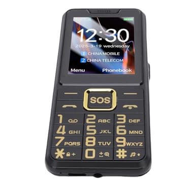 Plyisty Super Slim Senior Mobile Phone with Advanced Adhesion Technology, Voice Announcements, SOS Key, 2.6 Inch HD Display, Flashlight, Dual SIM (Black)
