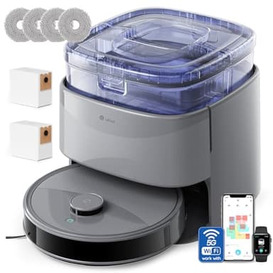 Lefant M3 Max Robot Vacuum and Mop, All-in-one 20000 Pa Powerful Suction, 210 min, Auto Mop Washing and Drying, Self-Emptying for 3.2L, dToF Laser Navigation, WiFi/Alexa/App/i Watch, 2.4G & 5GHz WiFi