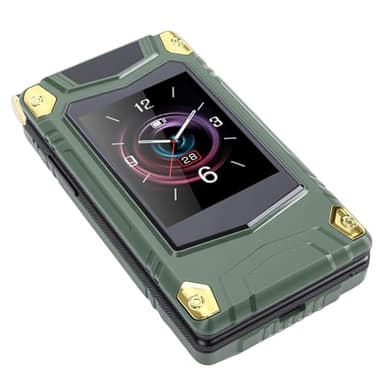 Jectse 4G LTE Flip Phone Unlocked, 2.8 Inch 2.4 Inch Dual Screen Smart Cell Phone for Seniors, Supports Bluetooth SOS MP3 Calls Text Messages Internet (Green)