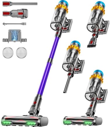 Cordless Vacuum Cleaner, 650W 55KPA 70Mins Cordless Stick Vacuum Cleaners with Self-Standing, LED Screen, Wall-Mounted Charging, Anti-Tangle Stick Vacuum Cleaners for All Floors