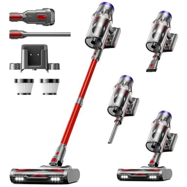 Cordless Vacuum Cleaner, 55KPa 650W 70Mins Vacuum Cleaner for Home, Anti-Tangle Self-Standing Stick Vacuum with Scented Tablet, Upgraded Dust Cup Scraping, Vacuum Cordless for Pet Hair/Carpet/Floors