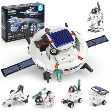 Tisuokae Solar Robot Kits for Boys Age 8-12,6 in 1 STEM Projects Toys for Kids,Science Educational Robotic Gift for Kids Teens Birthday, Space Robotics Kit Birthday Gifts for 8 9 10 11 12 Years Old