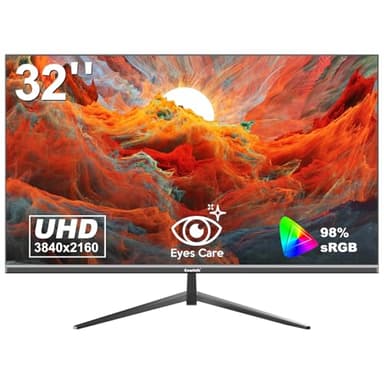 Gawfolk 32 inch 4K PC Monitor, UHD 3840 x 2160p 60HZ Computer Monitors VA Screen for Home & Office, Support HDMI 2.0, DP 1.4