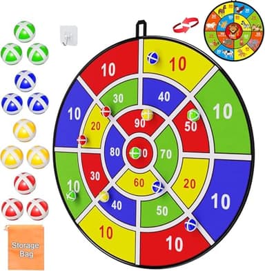 74cm Large Dart Board for Kids, Kids Dart Board with Sticky Balls, Double Sided, Indoor/Sports Outdoor Fun Party Play Game Toys, Birthday Gifts for 3 4 5 6 7 8 9 10 11 12 Year Old Boys Girls Adults
